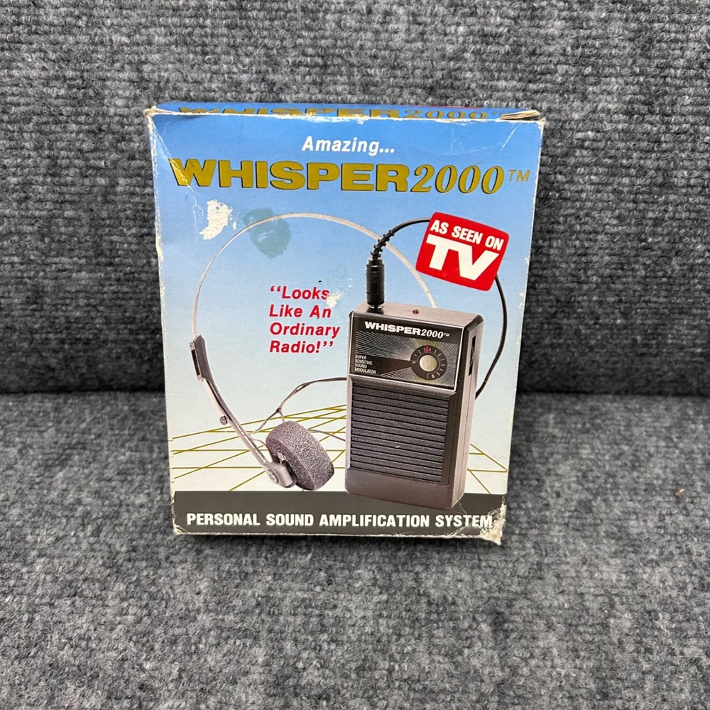 Whisper 2000 Personal Sound Amplification System As Seen On TV Vintage Hearing